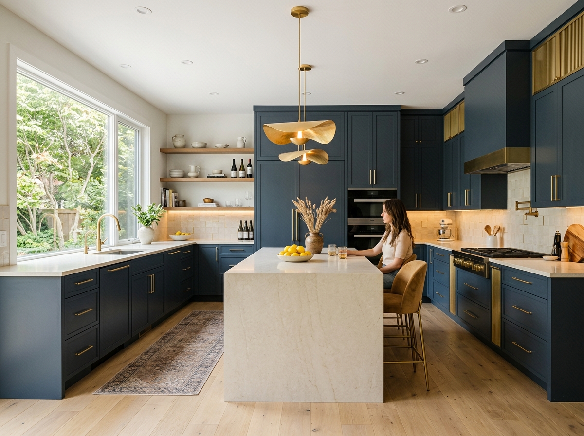 Modern Luxury Kitchen with Dark Slate Cabinets